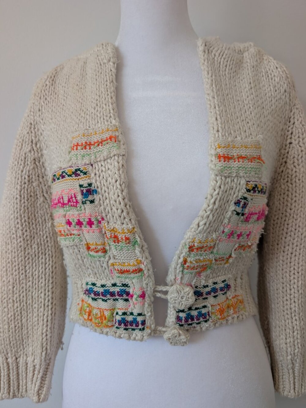 free people colorful crop knit cardigan ASO miley stewart hannah montana (small) - Picture 6 of 9